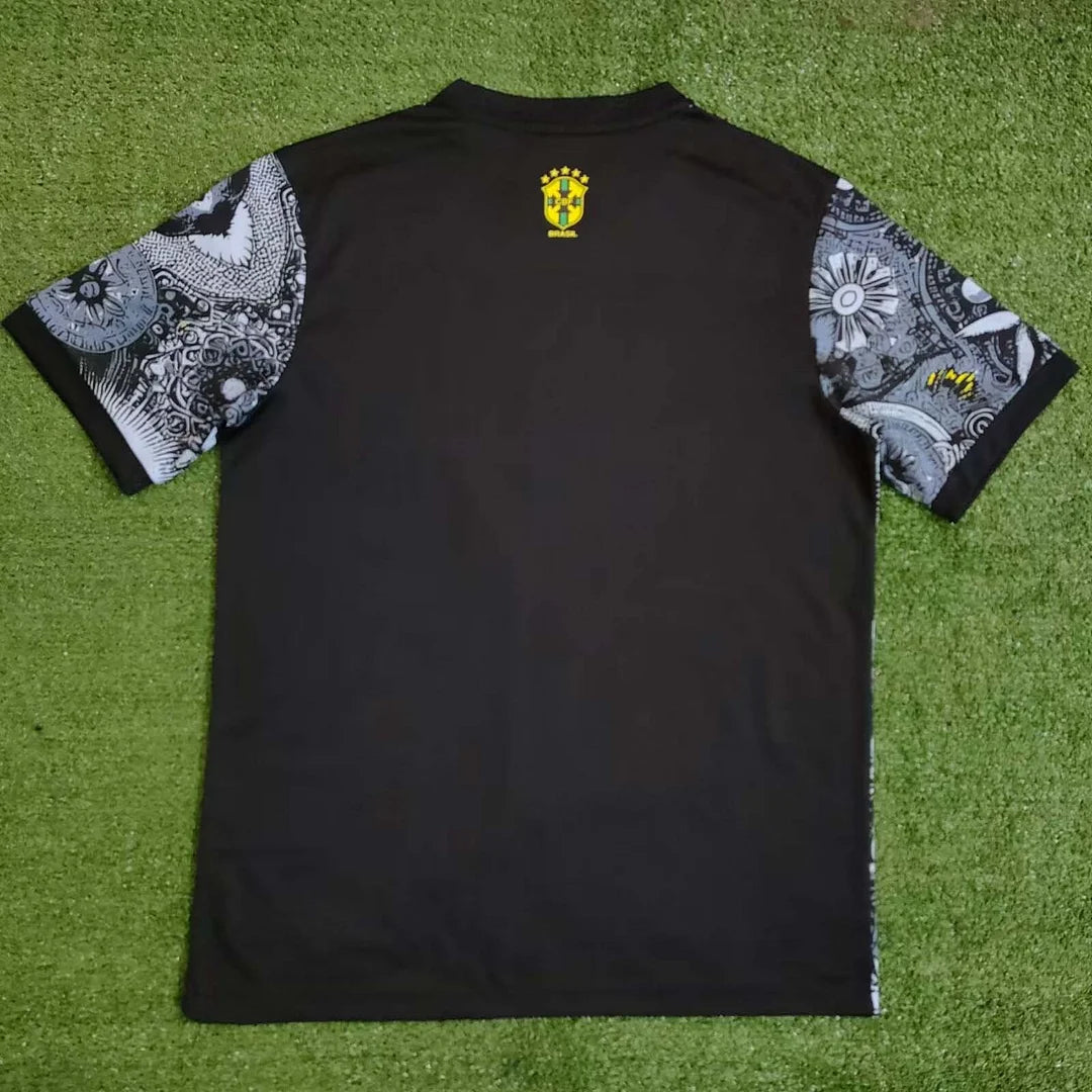 2024-2025 Brazil Special Edition Jesus Black Gray Soccer Jersey